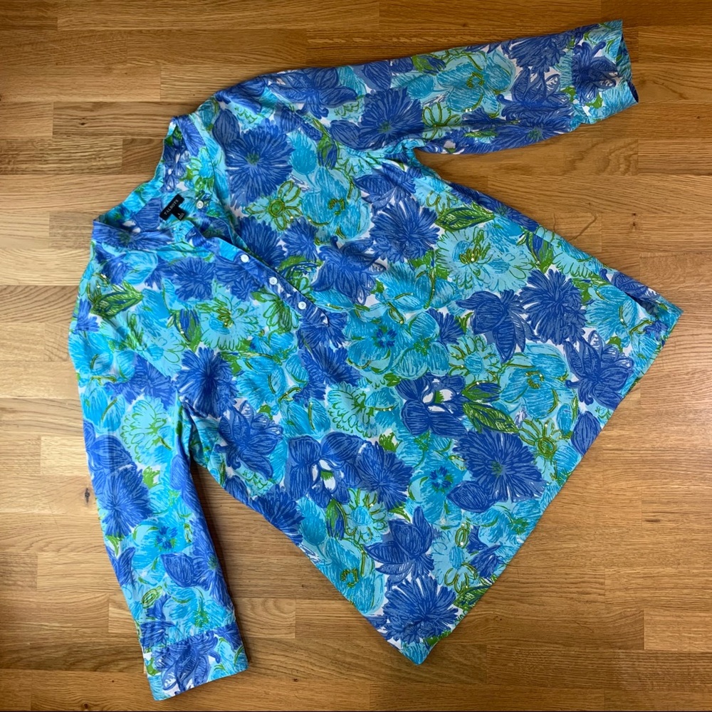 L Talbots Summer Resort Blouse Top